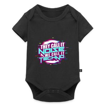 Techno - Baby Premium short-sleeve bodysuit - black - Front