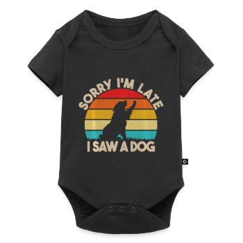 Désolé; je suis en retard j'ai vu un chien drôle mignon chien - Body à manches courtes Premium Bébé - noir - Devant