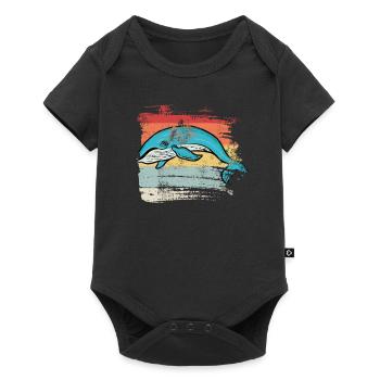 Retro Wal - Baby Premium Kurzarmbody - Schwarz - Vorne