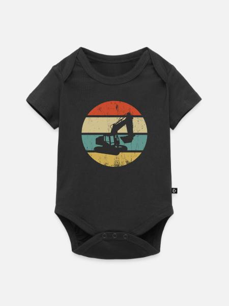 Bagger - Baby Premium Kurzarmbody - Schwarz