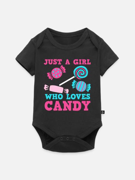 Halloween Süßigkeiten Süßes oder Saures - Baby Premium Kurzarmbody - Schwarz