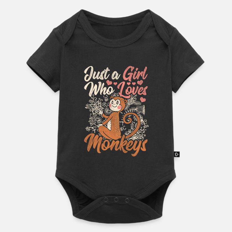 Affe Affen - Baby Premium Kurzarmbody - Schwarz