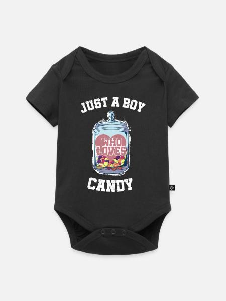 Halloween Süßigkeiten Süßes oder Saures - Baby Premium Kurzarmbody - Schwarz