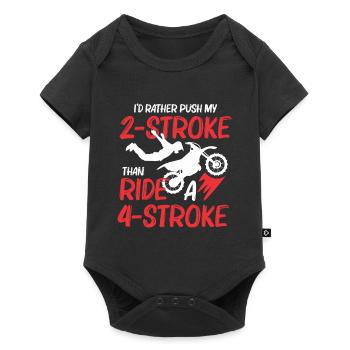 2 stroke MX Motocross Dirtbike Supercross - Baby Premium short-sleeve bodysuit - black - Front