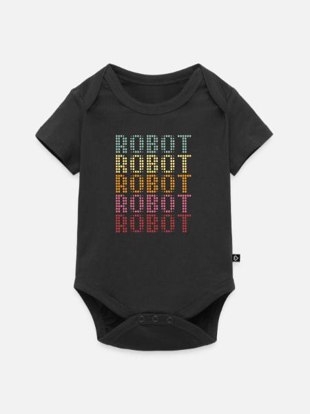 Roboter - Baby Premium Kurzarmbody - Schwarz