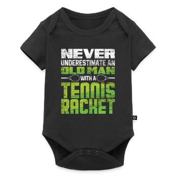 Tennis grandpa - Baby Premium short-sleeve bodysuit - black - Front