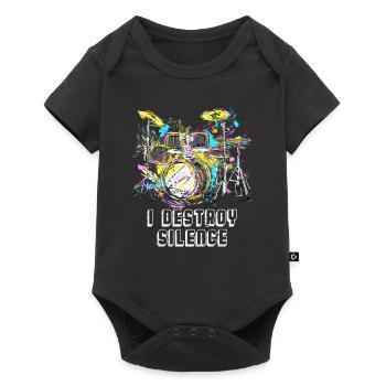 Drums drummer - Baby Premium short-sleeve bodysuit - black - Front