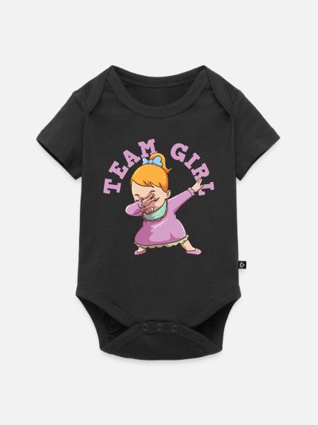 Gender Reveal Team Mädchen - Baby Premium Kurzarmbody - Schwarz