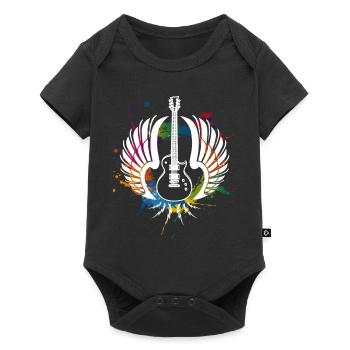 Guitare guitariste musique - Body à manches courtes Premium Bébé - noir - Devant