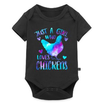 Just a girl who loves Chickens - Baby Premium short-sleeve bodysuit - black - Front