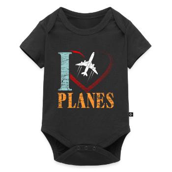 Avion - Body à manches courtes Premium Bébé - noir - Devant