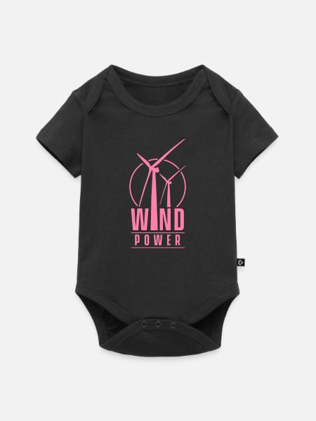 Windmühle - Baby Premium Kurzarmbody - Schwarz