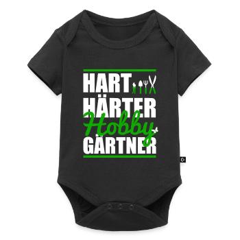 Hart Härter Hobbygärtner Garten Gärtner Beet - Baby Premium Kurzarmbody - Schwarz - Vorne