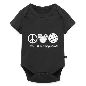 Peace Love Pickleball player gift - Baby Premium short-sleeve bodysuit - black - Front