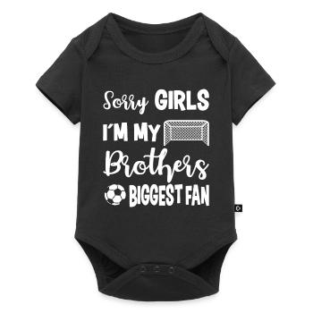 Cadeau drôle de football soeur - Body à manches courtes Premium Bébé - noir - Devant