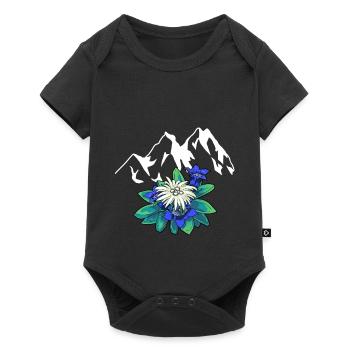 Montagnes Montagnes Tyrol Edelweiss Gentiane Nature Randonnée - Body à manches courtes Premium Bébé - noir - Devant