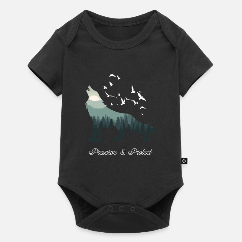 Loup - Body à manches courtes Premium Bébé - noir