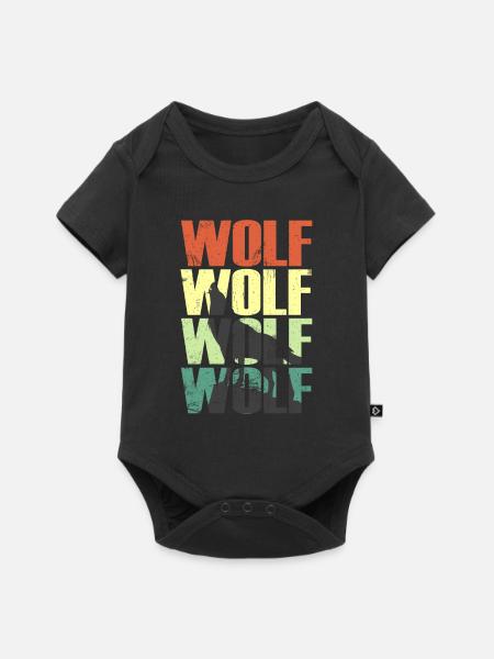 Wolf Wlfe Wolfsrudel Geschenk - Baby Premium Kurzarmbody - Schwarz