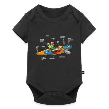 Kajak - Baby Premium Kurzarmbody - Schwarz - Vorne