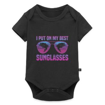 Pêche pêche poisson lunettes de soleil cadeau pêcheur - Body à manches courtes Premium Bébé - noir - Devant