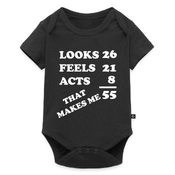 55e anniversaire - QUI ME FAIT 55 - Body à manches courtes Premium Bébé - noir - Devant