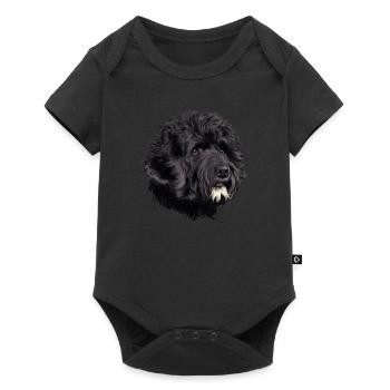 Dog Portuguese Water Dog Splatter - Baby Premium short-sleeve bodysuit - black - Front