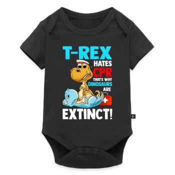 Infirmière hôpital dinosaures drôle - Body à manches courtes Premium Bébé - noir - Devant
