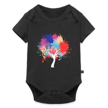 Éclaboussures de peinture d'arbre de protection de l'environnement - Body à manches courtes Premium Bébé - noir - Devant