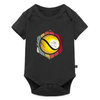 Balle de tennis sport rétro vintage - Body à manches courtes Premium Bébé - noir - Devant