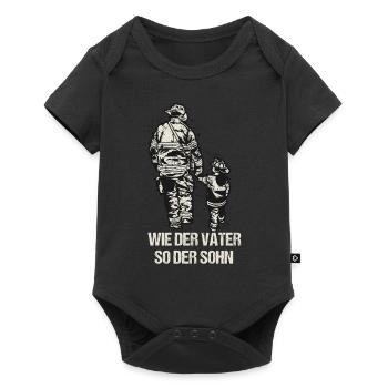 Cadeau père fils pompier - Body à manches courtes Premium Bébé - noir - Devant