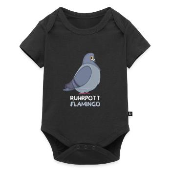 Ruhrpott Flamingo Ruhrgebiet lustiges Design - Baby Premium Kurzarmbody - Schwarz - Vorne