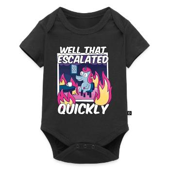 That escalated quickly meme unicorn funny - Baby Premium short-sleeve bodysuit - black - Front