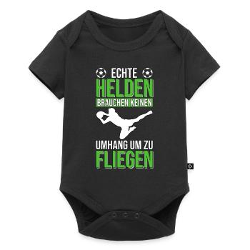 Torwart Torhüter Keeper Fussball - Baby Premium Kurzarmbody - Schwarz - Vorne