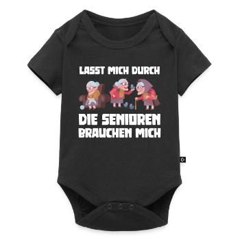 Lasst mich durch die Senioren brauchen mich - Baby Premium Kurzarmbody - Schwarz - Vorne