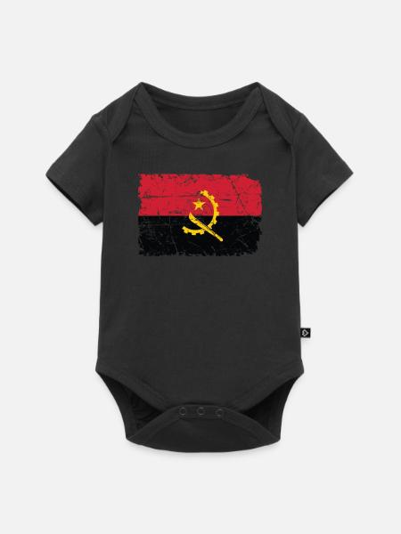 Angola - Baby Premium Kurzarmbody - Schwarz