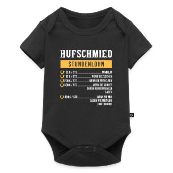 Hufschmied Schmied Amboss Hufbeschlagschmied - Baby Premium Kurzarmbody - Schwarz - Vorne