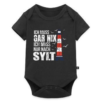 Sylt Westerland Urlaub geschenk - Baby Premium Kurzarmbody - Schwarz - Vorne