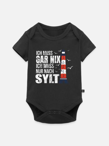 Sylt Westerland Urlaub geschenk - Baby Premium Kurzarmbody - Schwarz