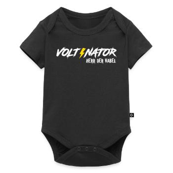Elektromeister Voltinator Herr der Kabel Volt Watt - Baby Premium Kurzarmbody - Schwarz - Vorne