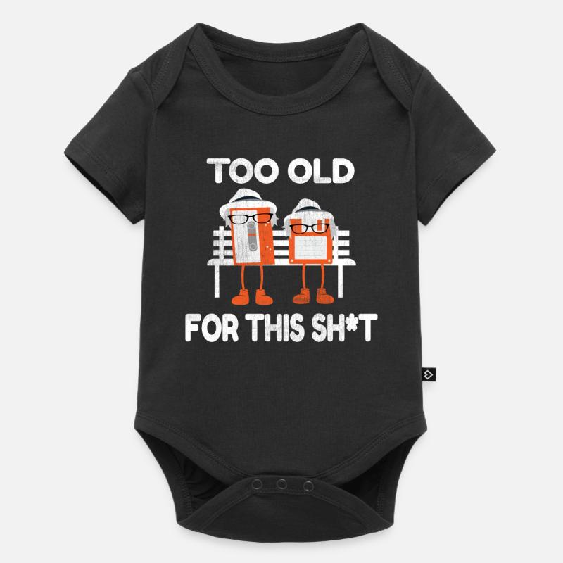 90s 90s Storage Media Floppy Disk Cassette On Bench - Baby Premium short-sleeve bodysuit - black