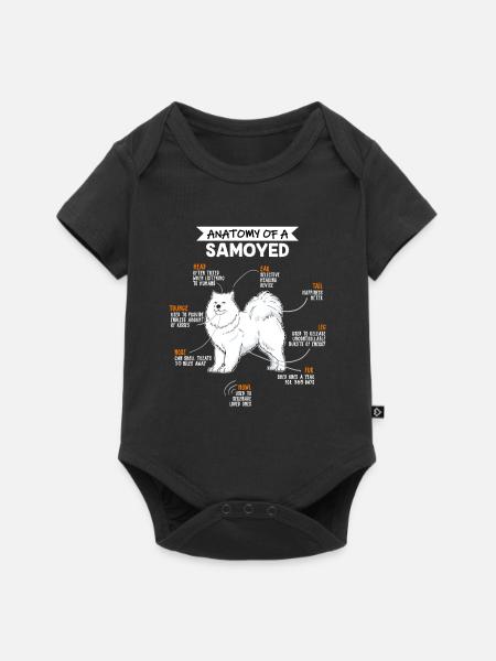 Samojede Anatomie Hunde Geschenk - Premium kortærmet baby-body - sort