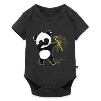 dabbing panda - bamboo panda bear gift - Baby Premium short-sleeve bodysuit - black - Front