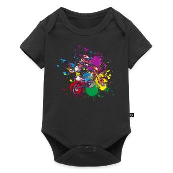 Colored Motocross gift for Biker - Baby Premium short-sleeve bodysuit - black - Front
