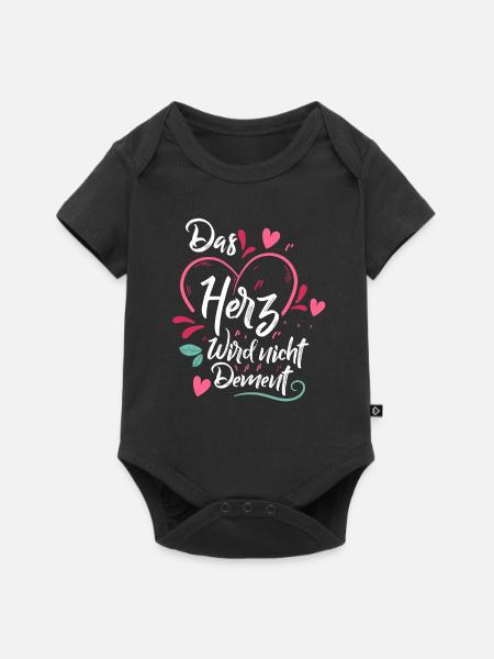Altenpflergerin - Das Herz Wird Nicht Dement - Baby Premium Kurzarmbody - Schwarz