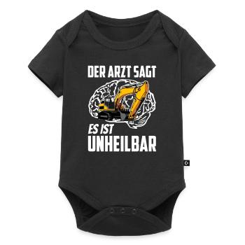 Der Arzt sagt es ist unheilbar Bagger Baustelle - Baby Premium Kurzarmbody - Schwarz - Vorne