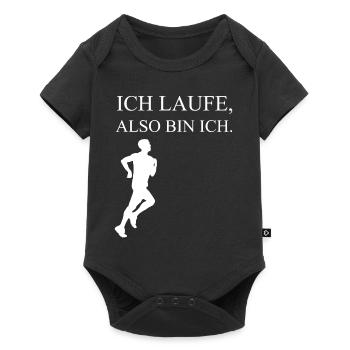 Ich Laufe Also Bin Ich Läufer Jogger Spruch - Baby Premium Kurzarmbody - Schwarz - Vorne