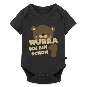 1. Geburtstag - Baby Premium Kurzarmbody - Schwarz - Vorne
