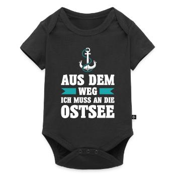 Ostsee Küste Moin Anker Urlaub Sommer Meer Ferien - Baby Premium Kurzarmbody - Schwarz - Vorne