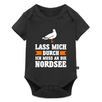 Nordsee Möwe Moin Sommer Meer Strand Küste Urlaub - Baby Premium Kurzarmbody - Schwarz - Vorne