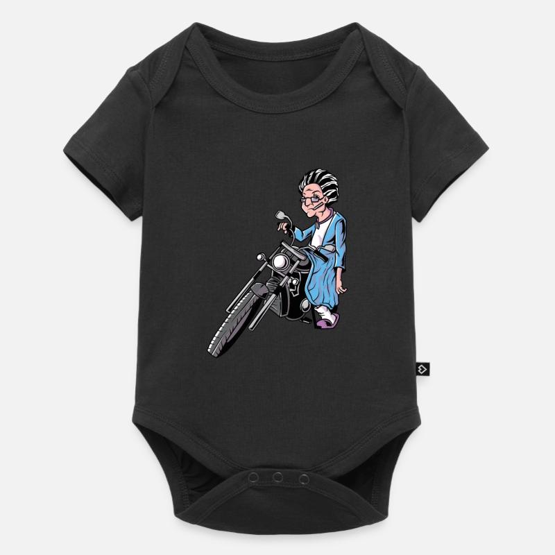 Oma Motorrad Rente Ruhestand Biker Alter - Baby Premium Kurzarmbody - Schwarz
